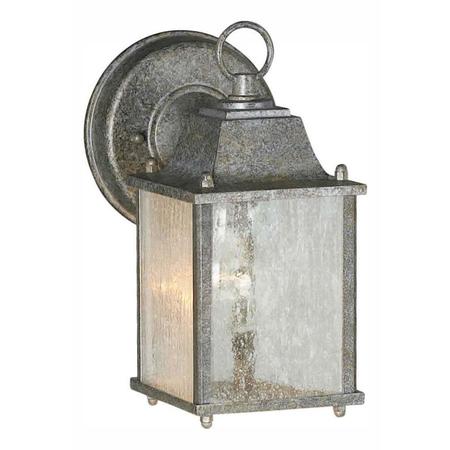 FORTE One Light River Rock Clear Seeded Panels Glass Wall Lantern 1755-01-59